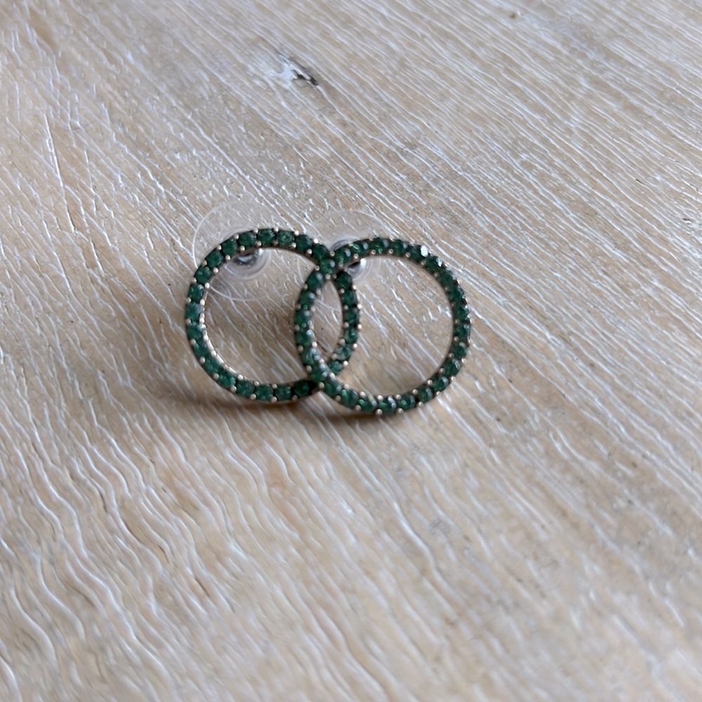 Teal Crystal Stud Earrings by J Crew